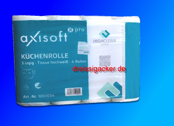 Küchenrolle Axisoft pro, 3-lagig, 4 Rollen á 64 Blatt